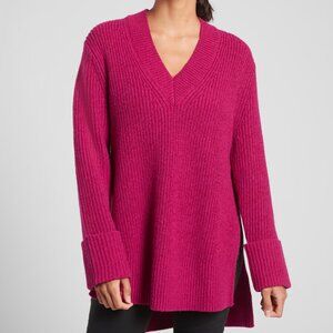 Athleta Shasta V-Neck Women’s Sweater Pink Size XS Oversized Cozy